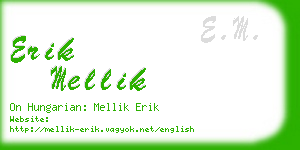 erik mellik business card